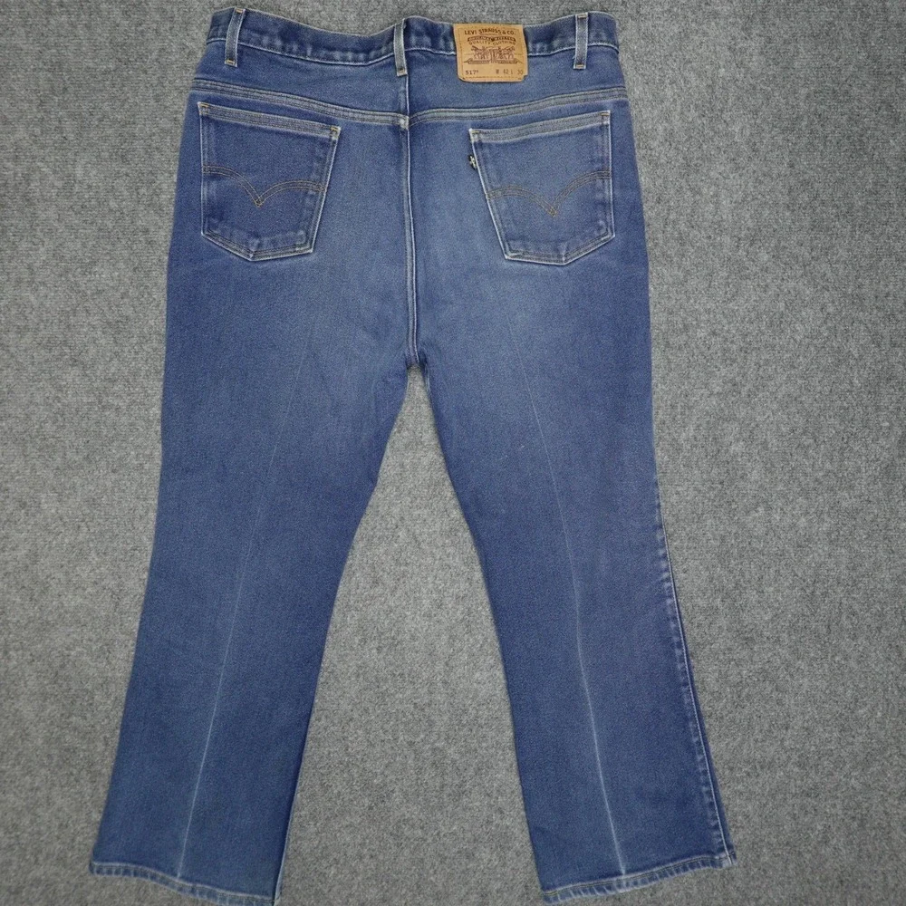 Vintage Levi's 517 Jeans Mens 42x30 Blue Boot Cut Creased Western Denim‎
